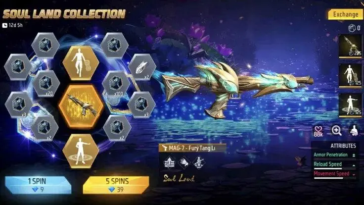 Cara Mendapatkan Skin MAG7 SG - Fury Tang Lotus FF x Soul Land 