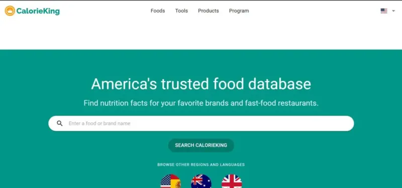 Website Cek Nutrisi, CalorieKing