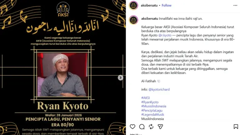 Ryan Kyoto Meninggal Dunia, Industri Musik Indonesia Kembali Berduka