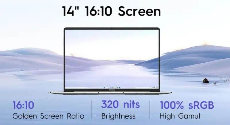 Tecno Megabook T14 Air, laptop tipis untuk profesional dan teringan di kelasnya