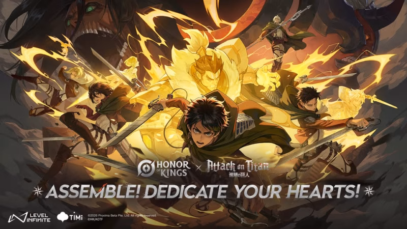 Kolaborasi Honor of Kings x Attack on Titan Siap Hadir di Hero's Gorge 2 Honor Of Kings X Attack On Titan