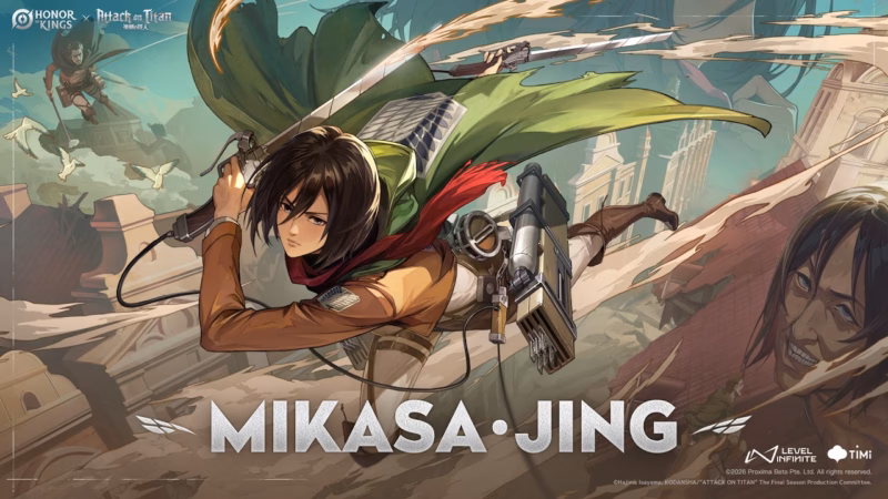 Inilah 4 Skin Attack on Titan Honor of Kings yang Hadir, Ada Skin Gratis! 3 Mikasa Jing