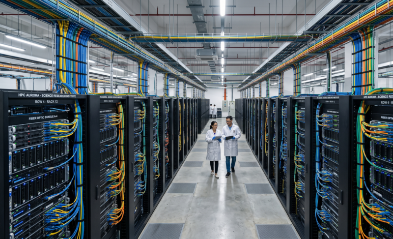 Infrastruktur superkomputer modern yang menggunakan kapasitas memori berskala petabyte.