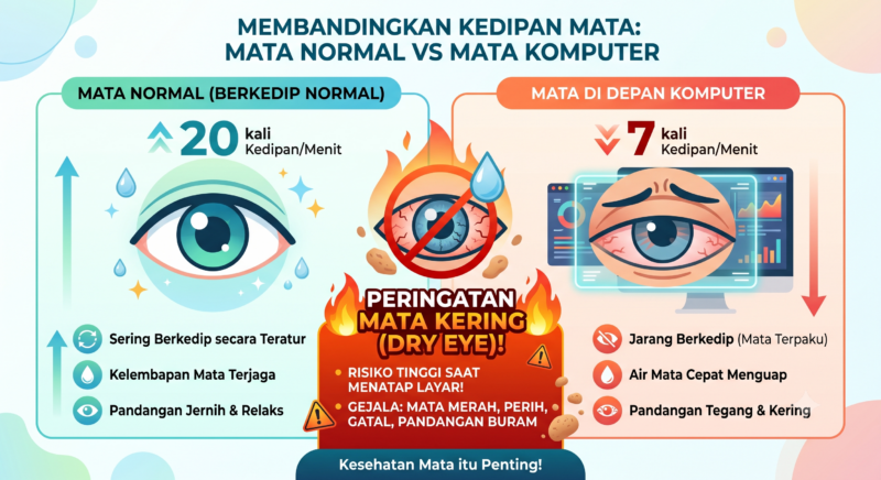 Mengapa Kita Jarang Berkedip Saat Menatap Layar Komputer?