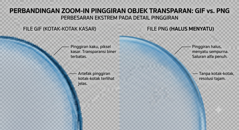 Sempat Mau Bayar, Ini Sejarah Format Gambar PNG yang Unik 2 Perbandingan kualitas kompresi piksel dalam sejarah format gambar PNG vs GIF.