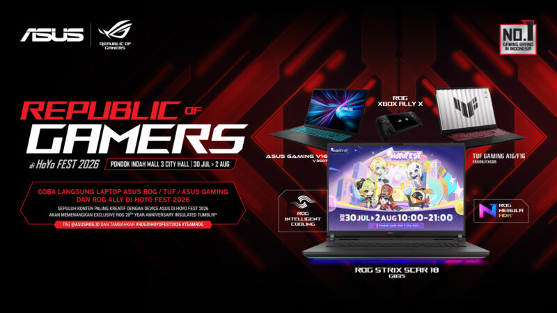 ASUS ROG Hadir di HoYo FEST 2026, Gamer Bisa Jajal Laptop dan Handheld Gaming Terbaru