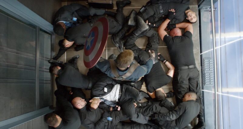 captain america elevator scene