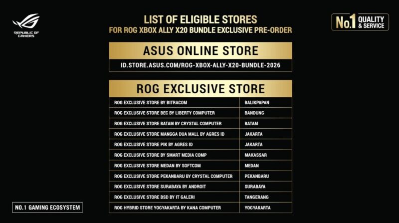 ASUS ROG XBOX Ally X20 Daftar Toko